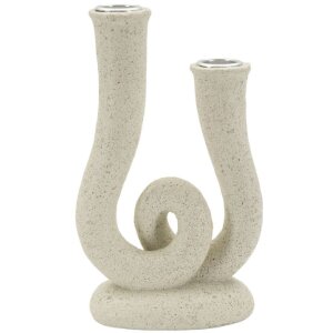 Mauro Ferretti Kerzenhalter Stons 12x7x20 cm creme