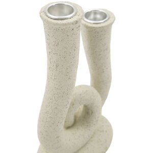 Mauro Ferretti Kerzenhalter Stons 12x7x20 cm creme