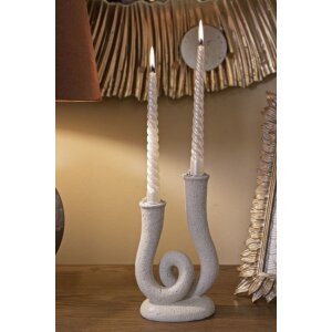 Mauro Ferretti Kerzenhalter Stons 12x7x20 cm creme