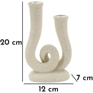 Mauro Ferretti Kerzenhalter Stons 12x7x20 cm creme