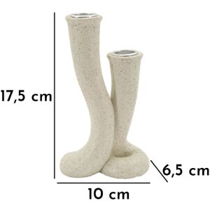 Mauro Ferretti Suport Lumânări Stons 10x6,5x17,5 cm Crem
