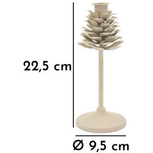 Mauro Ferretti Kerzenhalter Pigna Düne 9,5x22,5 cm creme