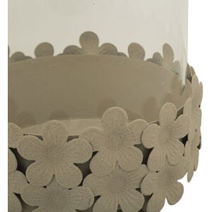 Mauro Ferretti Kerzenhalter Düne mit Glas 14x21 cm creme