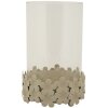 Mauro Ferretti Kerzenhalter Düne mit Glas 14x21 cm creme