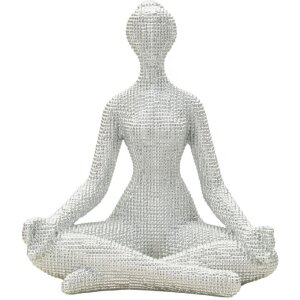 Donnina Yoga Silver Dekorfigur Polyresin Weiß...