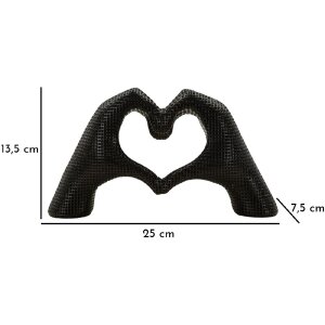Hands Lover Skulptur Polyresin Schwarz 25x7 5x13 5 cm Moderne Dekofigur