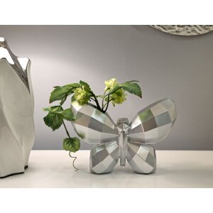 Mauro Ferretti Vase Schmetterling 22,5x8x15 cm silber