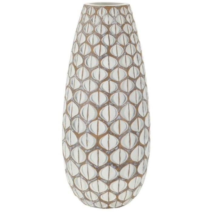 Mauro Ferretti Vază Tibet Ø 20x45,5 cm alb spălat