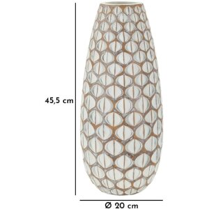 Mauro Ferretti Vază Tibet Ø 20x45,5 cm alb spălat