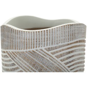 Mauro Ferretti Vase Holzig Ø 19x55 cm weißwäsche