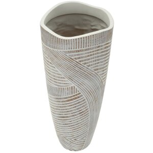 Mauro Ferretti Vază Lemnoasă Ø 18x45 cm alb spălat