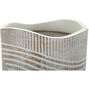 Mauro Ferretti Vază Lemnoasă Ø 18x45 cm alb spălat