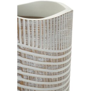 Mauro Ferretti Vază Lemnoasă Ø 18x45 cm alb spălat