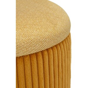 Bolzano Set 2 poufuri cu spațiu de depozitare, galben muștar, Ø38x38cm & Ø32x28cm