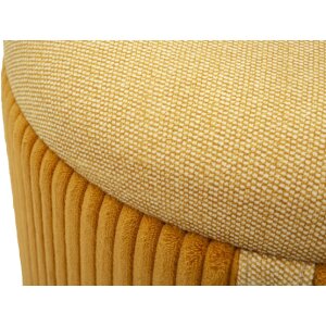 Bolzano Set 2 poufuri cu spațiu de depozitare, galben muștar, Ø38x38cm & Ø32x28cm