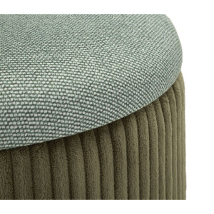 Bolzano Set 2 puffuri verde Ø38x38 cm și Ø32x28 cm cu spațiu de depozitare