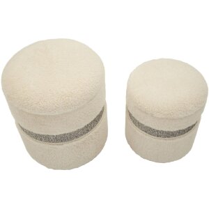 Saint-Moritz Puff-Set 2-teilig Creme Ø40x47 cm...