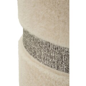 Set 2 pufoaie Saint-Moritz crem, cu spațiu de depozitare, Ø40x47 cm & Ø32x38 cm