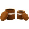 Saint-Moritz Aufbewahrungshocker Set 2tlg Ø40x47cm Ø32x38cm Braun