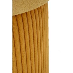 Set de pufuri Aspen cu spațiu de depozitare, galben muștar, 2 buc Ø42x44/35x37 cm, catifea