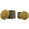 Set Pouf Aspen cu spațiu de depozitare verde 2 buc Ø42x44cm Ø35x37cm Catifea