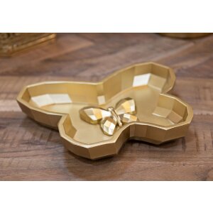 Bol Butterfly 20,5x17,5x3 cm auriu, decor fluture
