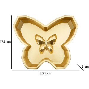 Bol Butterfly 20,5x17,5x3 cm auriu, decor fluture