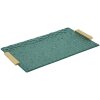Grent Tablett 34x19,5x3 cm Grün Gold Polyresin Dekoablage nicht lebensmittelecht