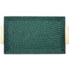 Grent Tablett 34x19,5x3 cm Grün Gold Polyresin Dekoablage nicht lebensmittelecht
