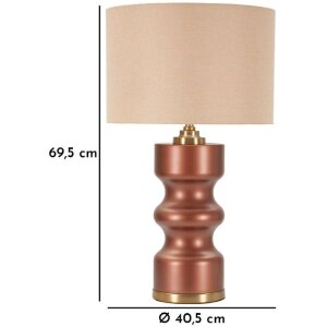 Rosenthal Tischlampe Glas Braun Gold Ø40.5x69.5cm E27 max 40W Stoffschirm