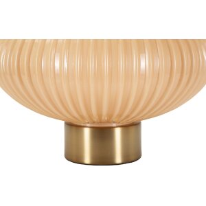 Perly Tischlampe Ø33x49 cm Glas Eisen Stoff Perlmutt Gold E27 max 40W