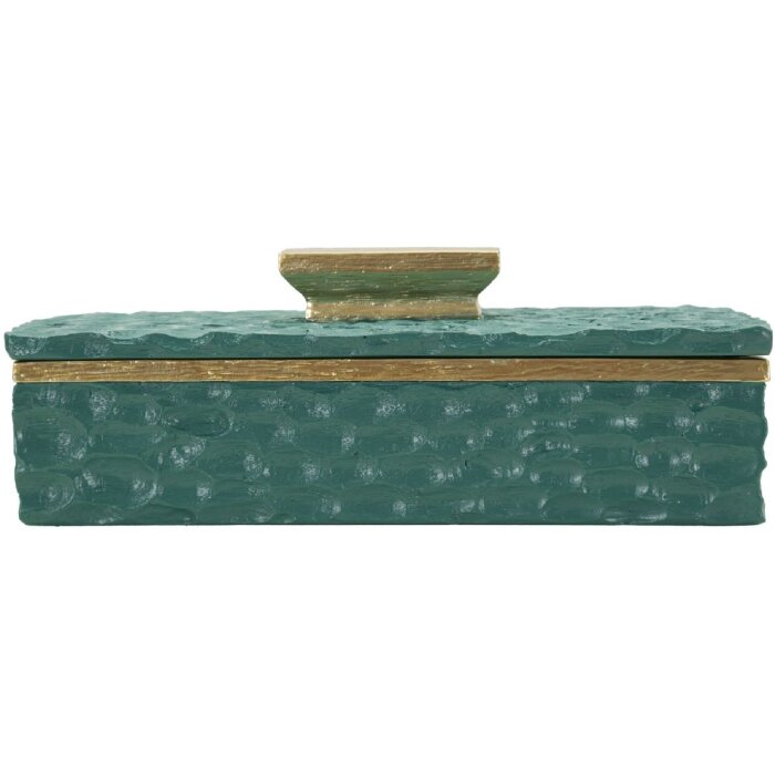 Mauro Ferretti Cutie de Depozitare Grent Verde-Auriu 18,8x6,4x10,8 cm