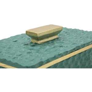 Mauro Ferretti Cutie de Depozitare Grent Verde-Auriu 18,8x6,4x10,8 cm