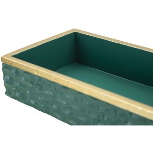 Mauro Ferretti Cutie de Depozitare Grent Verde-Auriu 18,8x6,4x10,8 cm