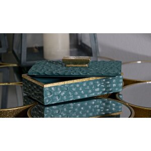 Mauro Ferretti Cutie de Depozitare Grent Verde-Auriu 18,8x6,4x10,8 cm