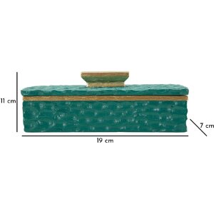 Mauro Ferretti Cutie de Depozitare Grent Verde-Auriu 18,8x6,4x10,8 cm
