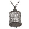 Clayre & Eef Cușcă decorativă cap de cerb, Gri Antic, Ø26x50cm