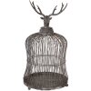 Clayre & Eef Cușcă decorativă cap de cerb, Gri Antic, Ø26x50cm