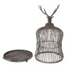 Clayre & Eef Cușcă decorativă cap de cerb, Gri Antic, Ø26x50cm