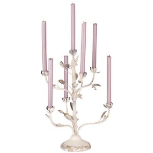 Clayre & Eef Suport Lumânări Vintage Bej-Gri...