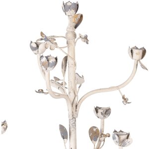 Clayre & Eef Suport Lumânări Vintage Bej-Gri Ø39x51 cm