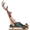 Clayre & Eef Dekofigur Hirsch auf Schlitten 30x12x32 cm braun beige