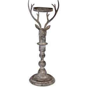 Clayre & Eef Suport Lumânări Cerb Antik-Grau...
