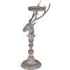 Clayre & Eef Suport Lumânări Cerb Antik-Grau 17x14x42 cm