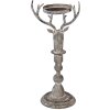 Clayre & Eef Suport Lumânări Cerb Antik-Grau 17x14x42 cm