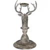 Clayre & Eef Suport Lumânări Cerb 17x14x30 cm Gri