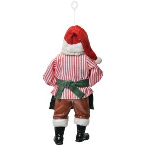 Clayre & Eef 66241 Weihnachtsmann Dekofigur hängend 17 cm Rot Grün Weiß