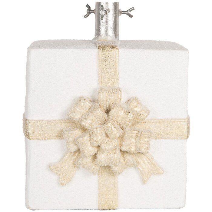 Clayre & Eef 6MG0116 Weihnachtsbaumständer Geschenkbox Weiß Gold 26x24x33cm