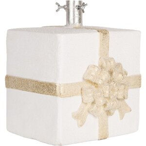 Clayre & Eef 6MG0116 Weihnachtsbaumständer Geschenkbox Weiß Gold 26x24x33cm