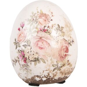 Clayre & Eef Deko Ei Rosenmotiv Keramik Ø 7x9...